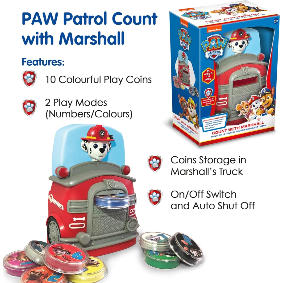 باو باترول لعبة تفاعلية للعد مع مارشال للجنسين، 3-4 سنوات