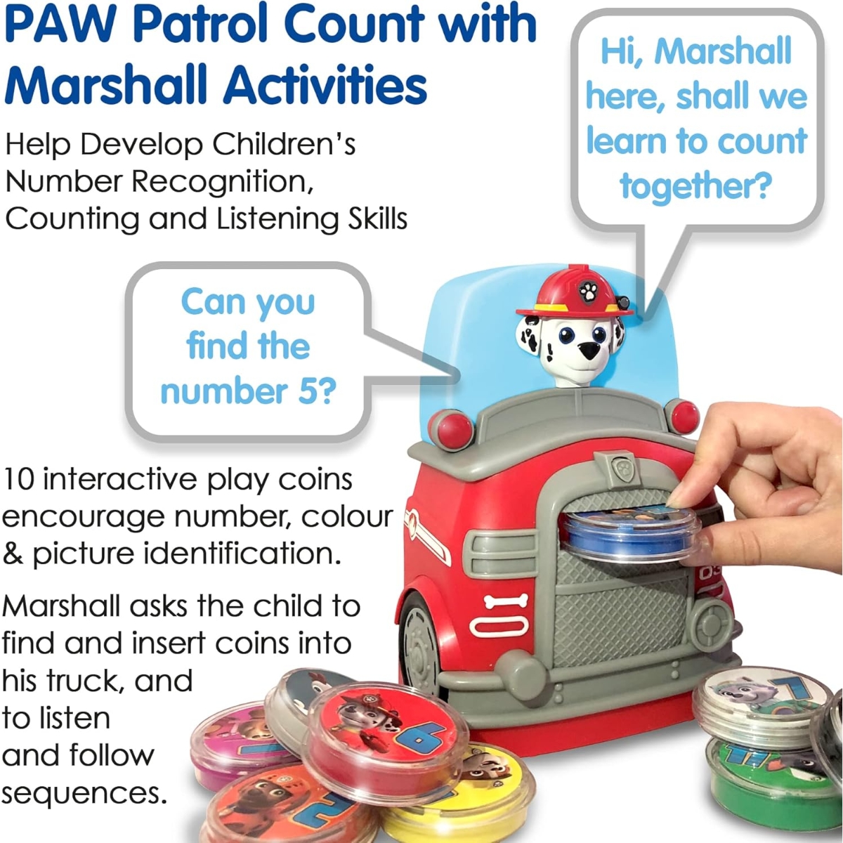 باو باترول لعبة تفاعلية للعد مع مارشال للجنسين، 3-4 سنوات
