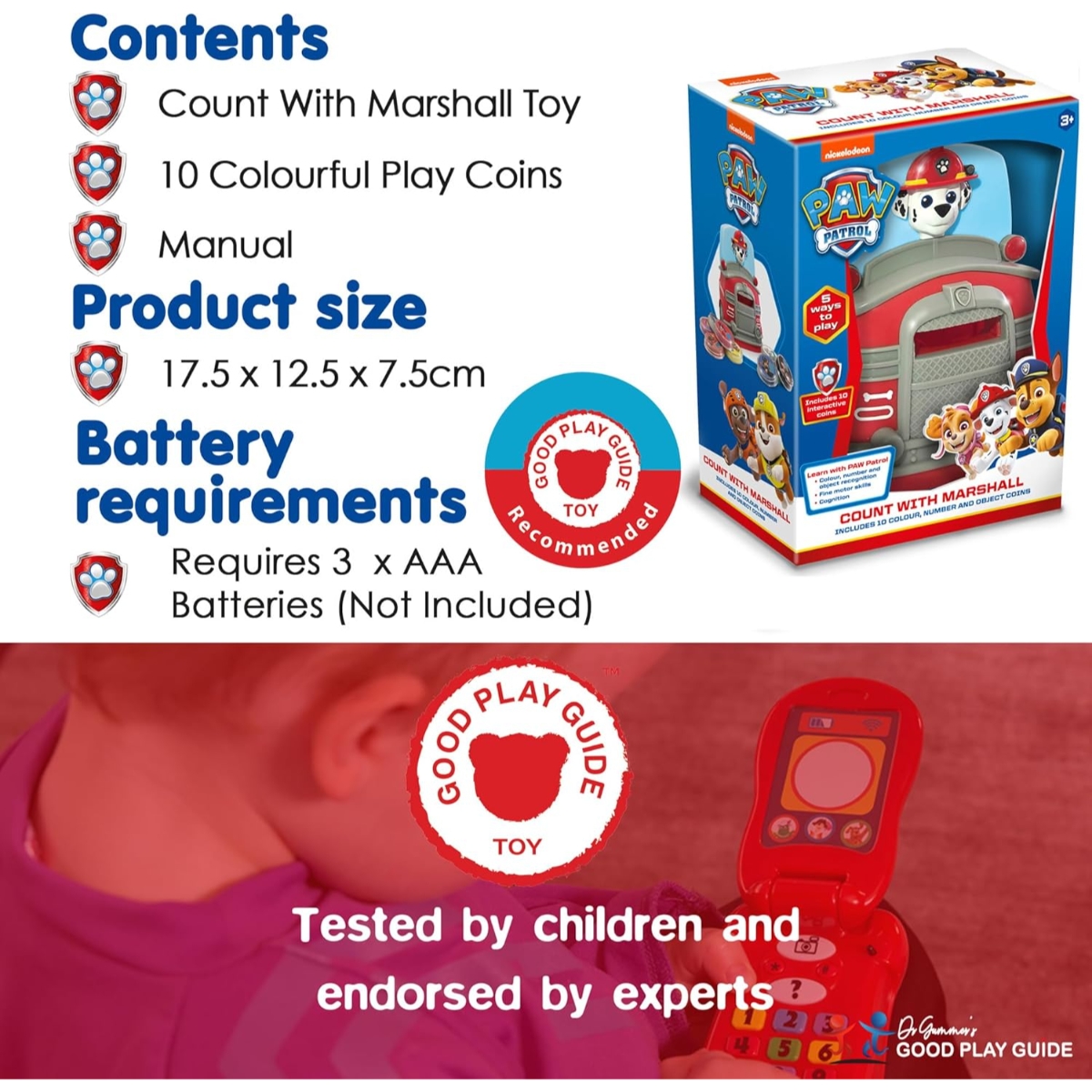 باو باترول لعبة تفاعلية للعد مع مارشال للجنسين، 3-4 سنوات