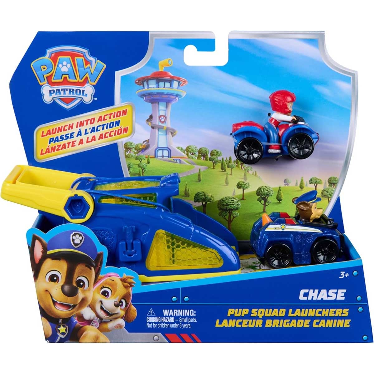 Paw Patrol Pup Squad Launcher Chase & Ryder Vehicle Playset Unisex, 3-4 Years