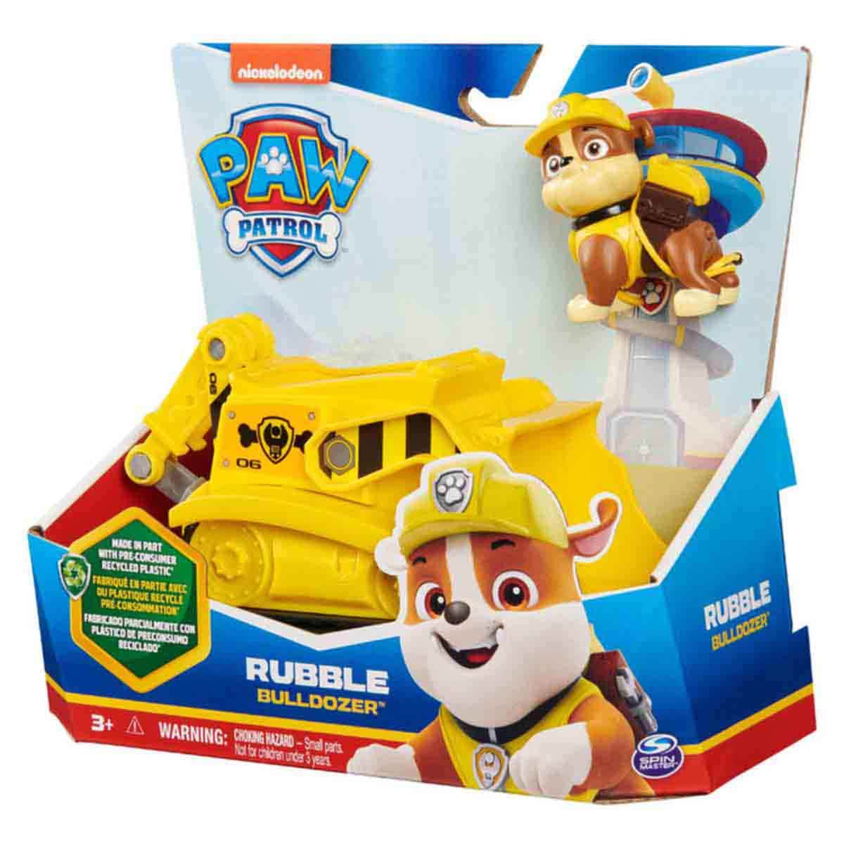 Paw Patrol Sustainable Basic Vehicle Rubble Bulldozer with Figure Playset Unisex, 3-4 Years