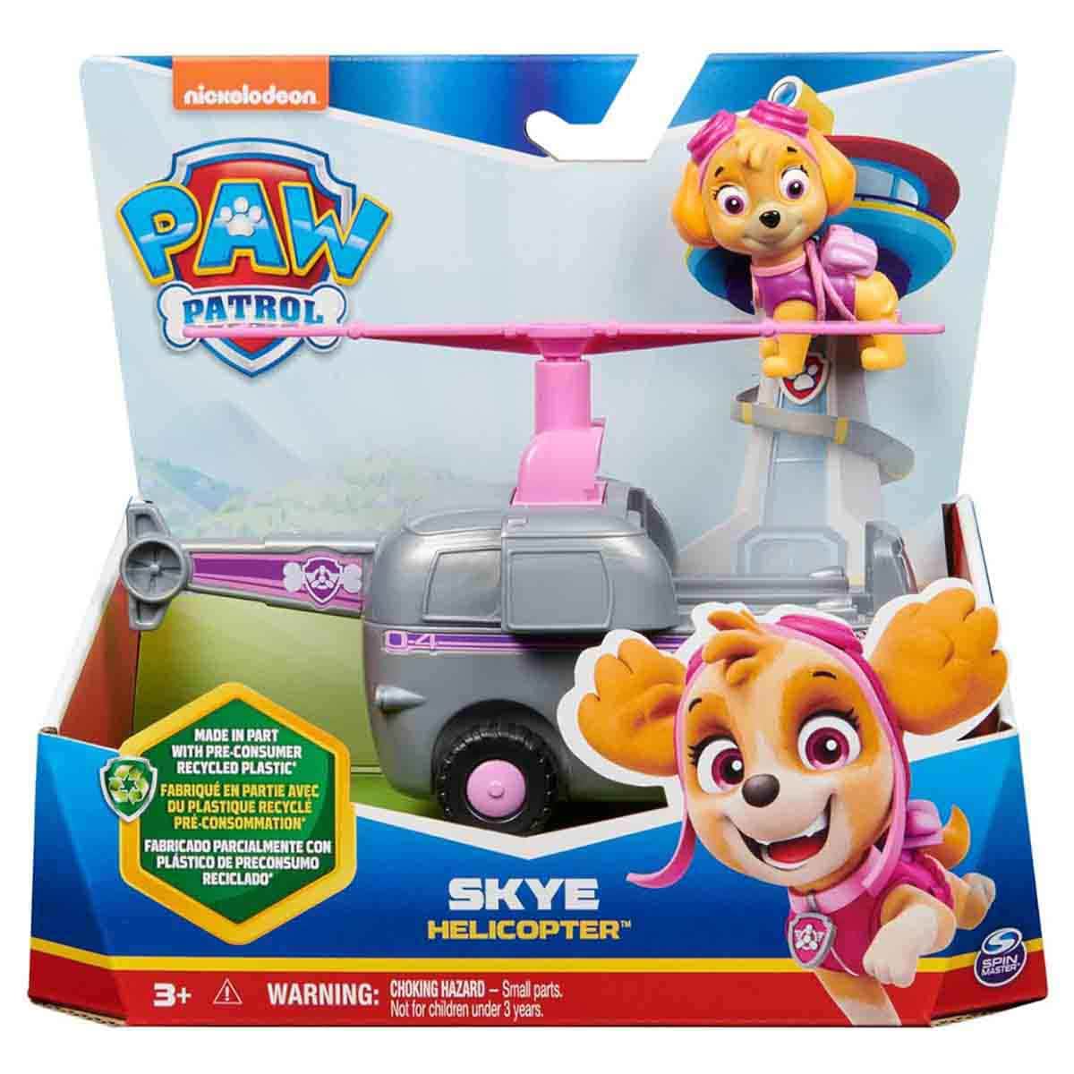 Paw Patrol Sustainable Basic Vehicle Skye Helicopter with Figure Playset Unisex, 3-4 Years