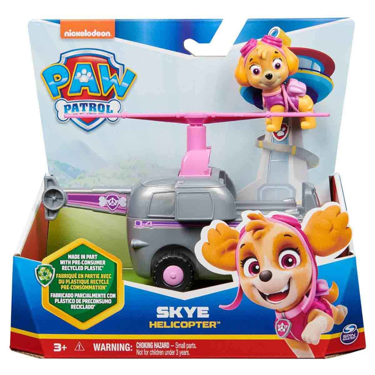 Paw Patrol Sustainable Basic Vehicle Skye Helicopter with Figure Playset Unisex, 3-4 Years