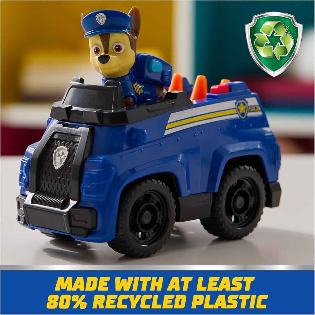 Paw Patrol Chase Sustainable Basic Vehicle Playset Unisex, 3-4 Years