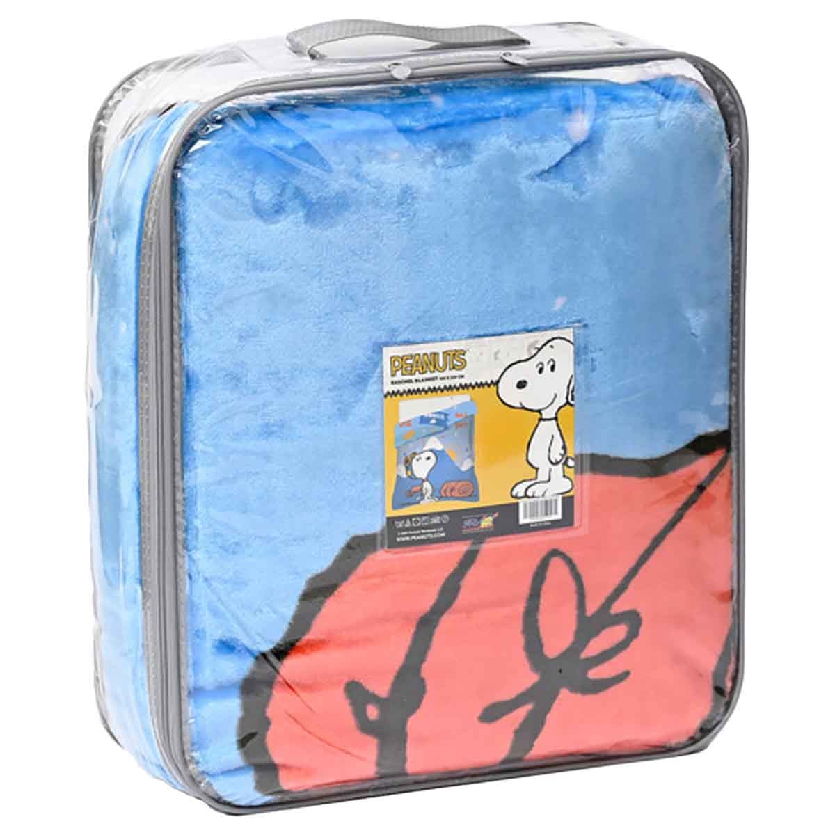 Peanuts 100% Polyester Blue Raschel Blanket Throw