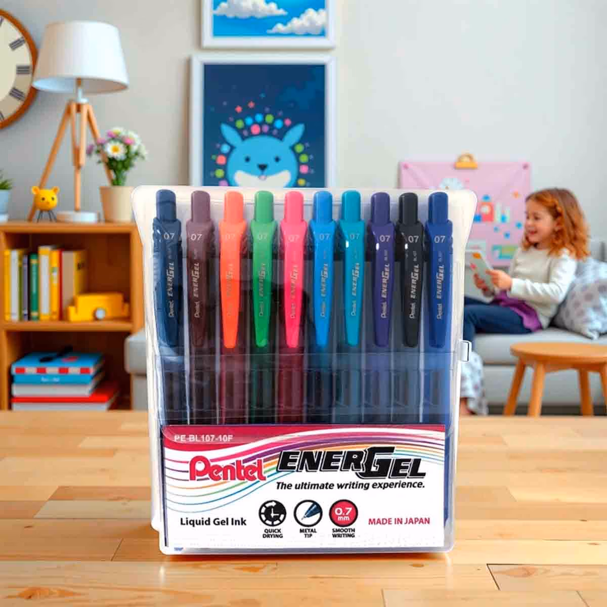 Pentel 0.7 mm Energel X Metal Tip Roller Ball Pen, Pack of 10