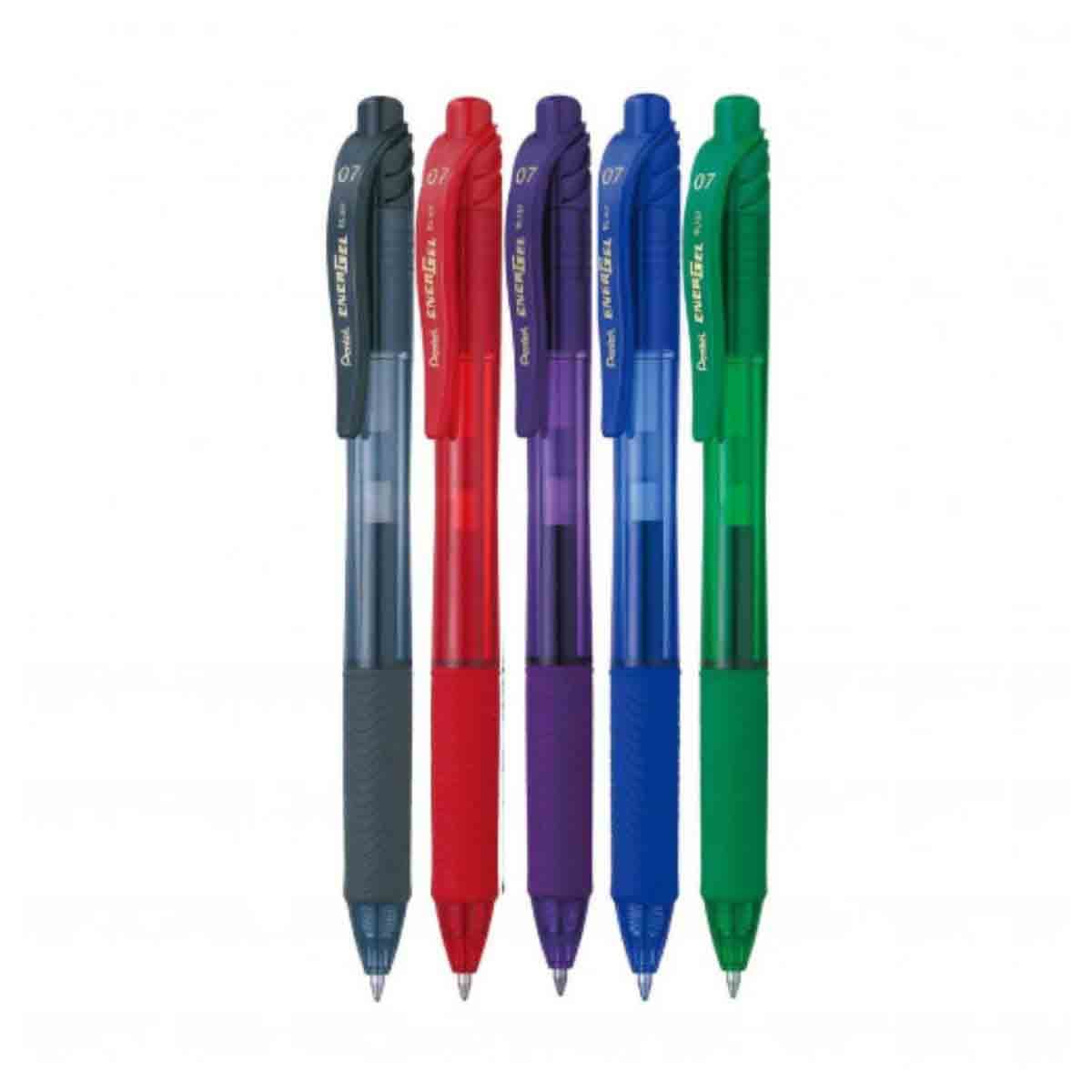Pentel 0.7 mm Energel X Metal Tip Roller Ball Pen, Pack of 5