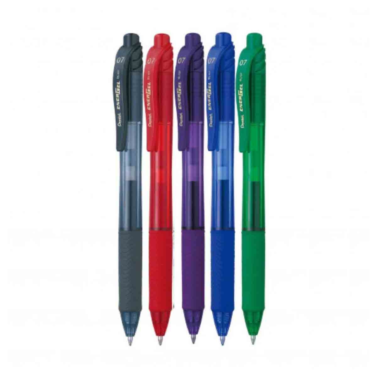 Pentel 0.7 mm Energel X Metal Tip Roller Ball Pen, Pack of 5