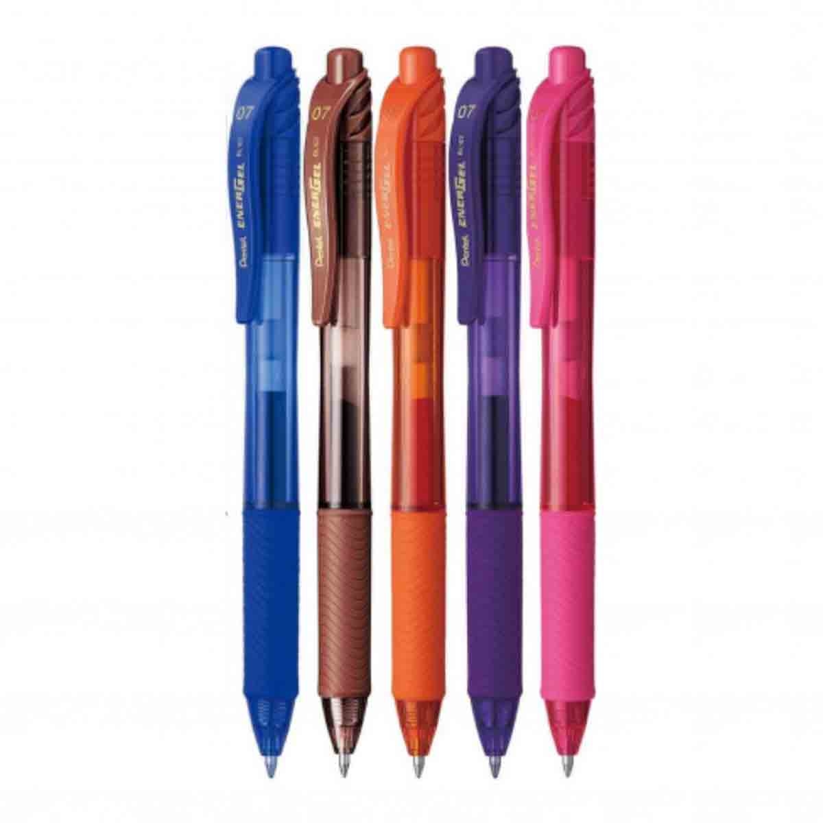 Pentel PE-BL107-05F 0.7 mm Energel X Metal Tip Roller Ball Pen, Pack of 5