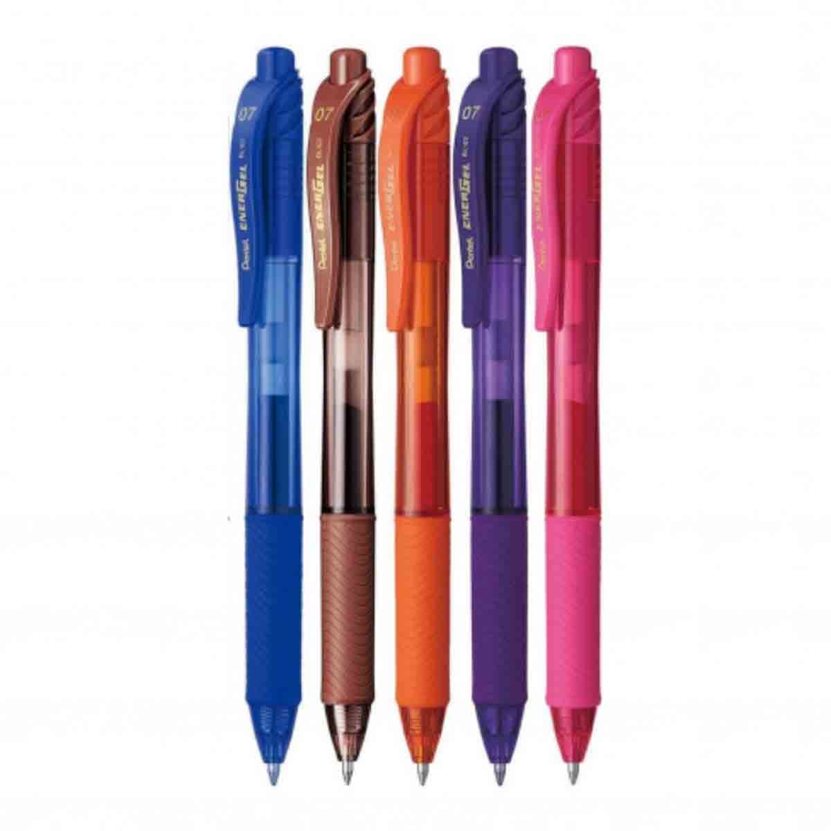 Pentel PE-BL107-05F 0.7 mm Energel X Metal Tip Roller Ball Pen, Pack of 5