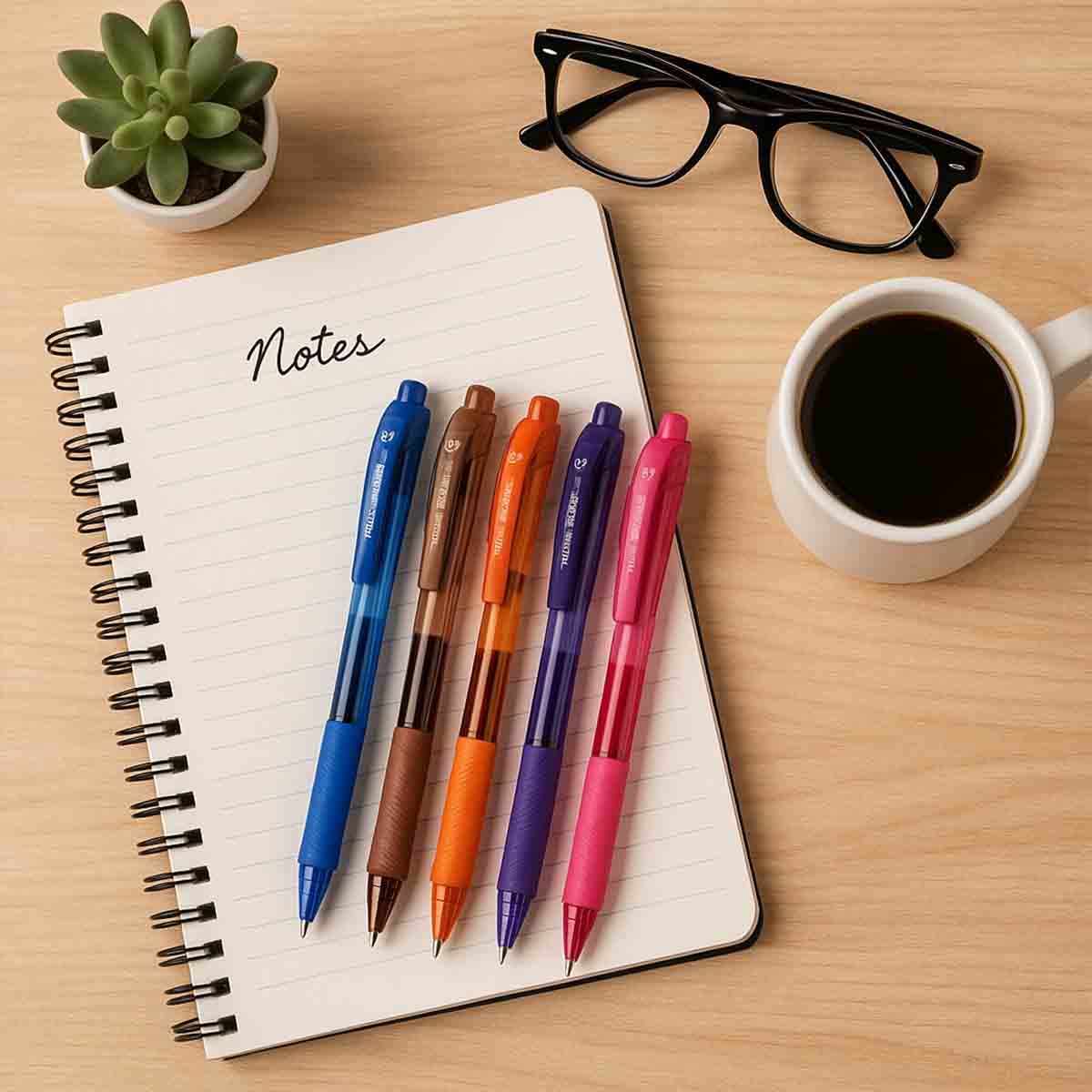 Pentel PE-BL107-05F 0.7 mm Energel X Metal Tip Roller Ball Pen, Pack of 5