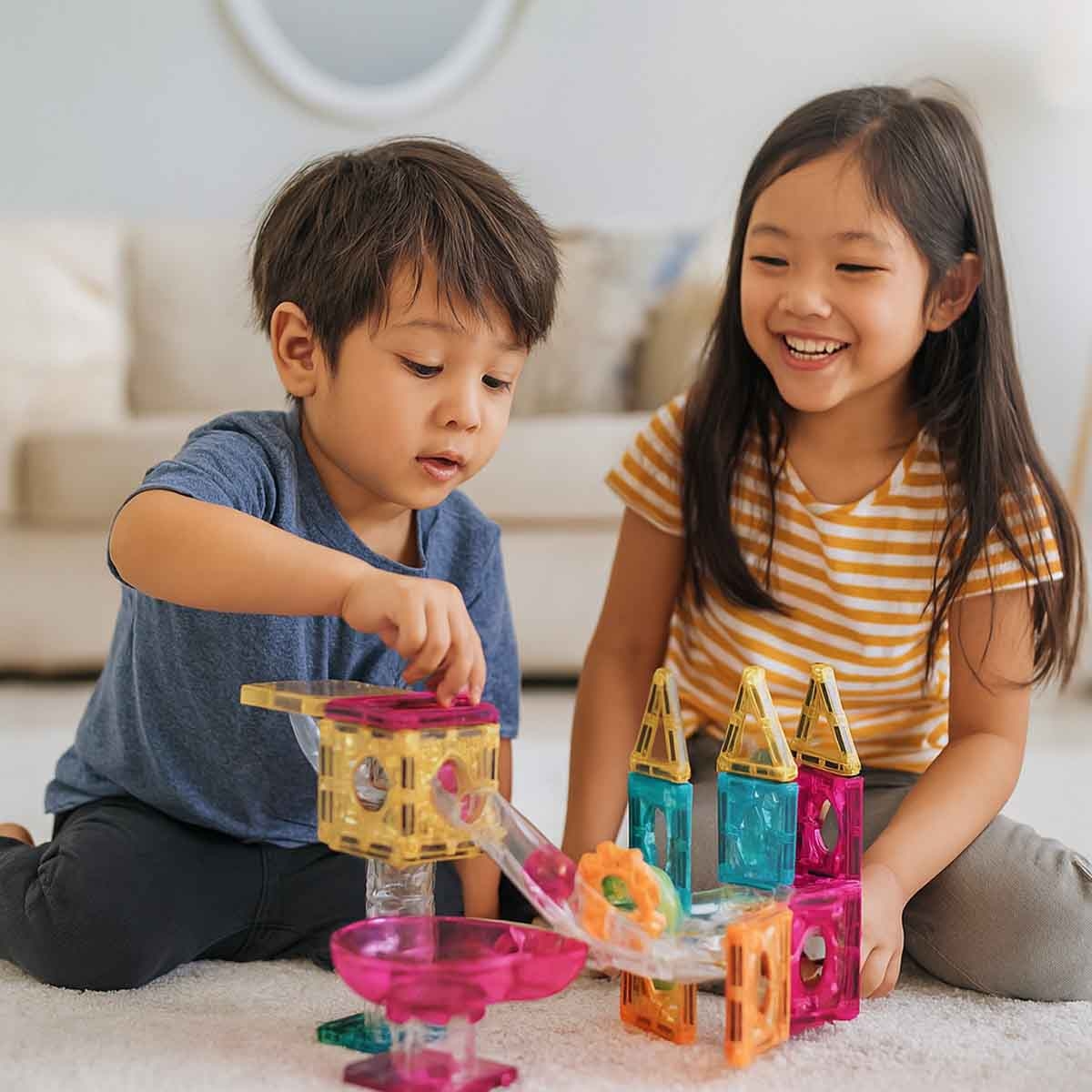 بيكاسو مجموعة مسار رخام مغناطيسي 45 قطعة ميني دايموند للجنسين من عمر 3-4 سنوات