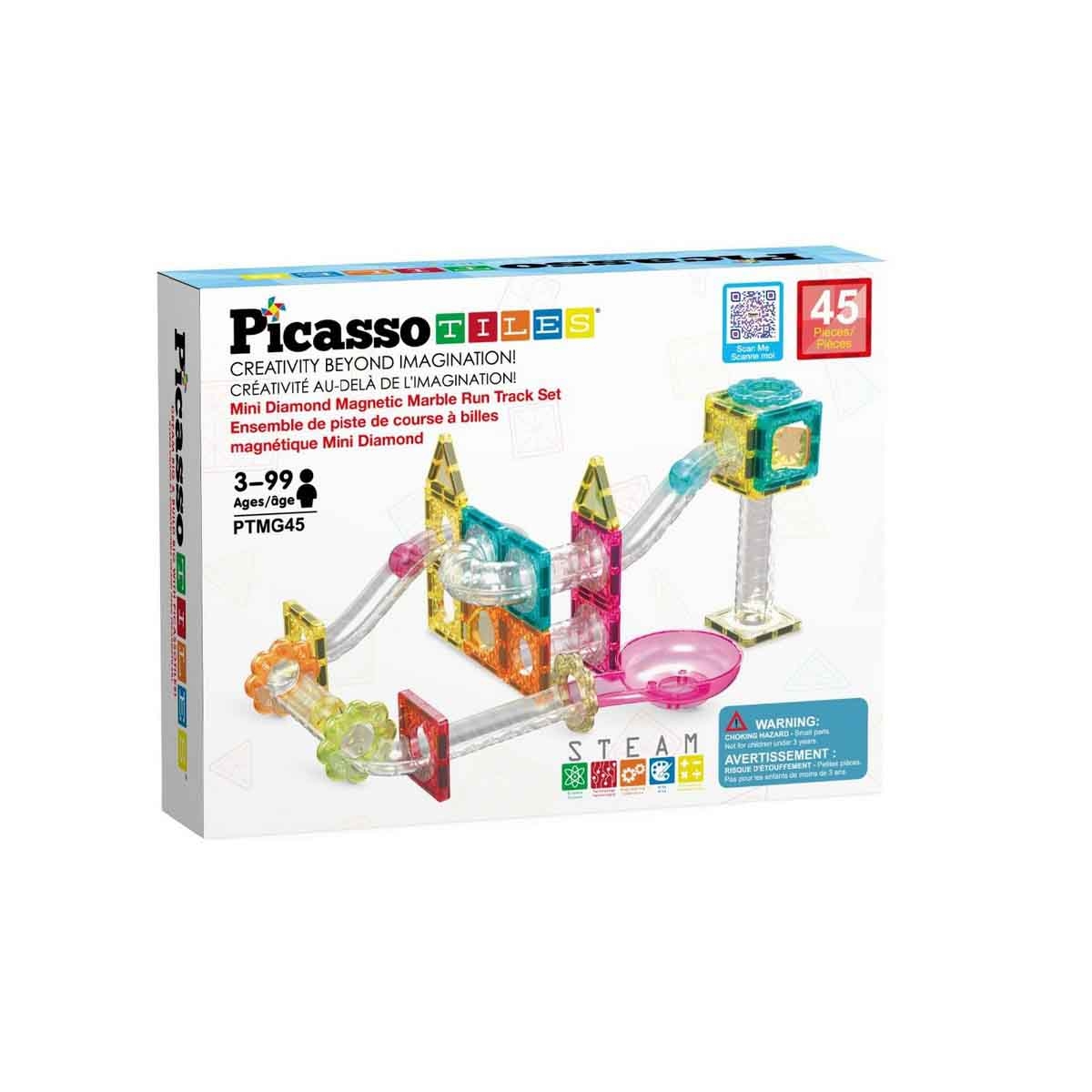 بيكاسو مجموعة مسار رخام مغناطيسي 45 قطعة ميني دايموند للجنسين من عمر 3-4 سنوات