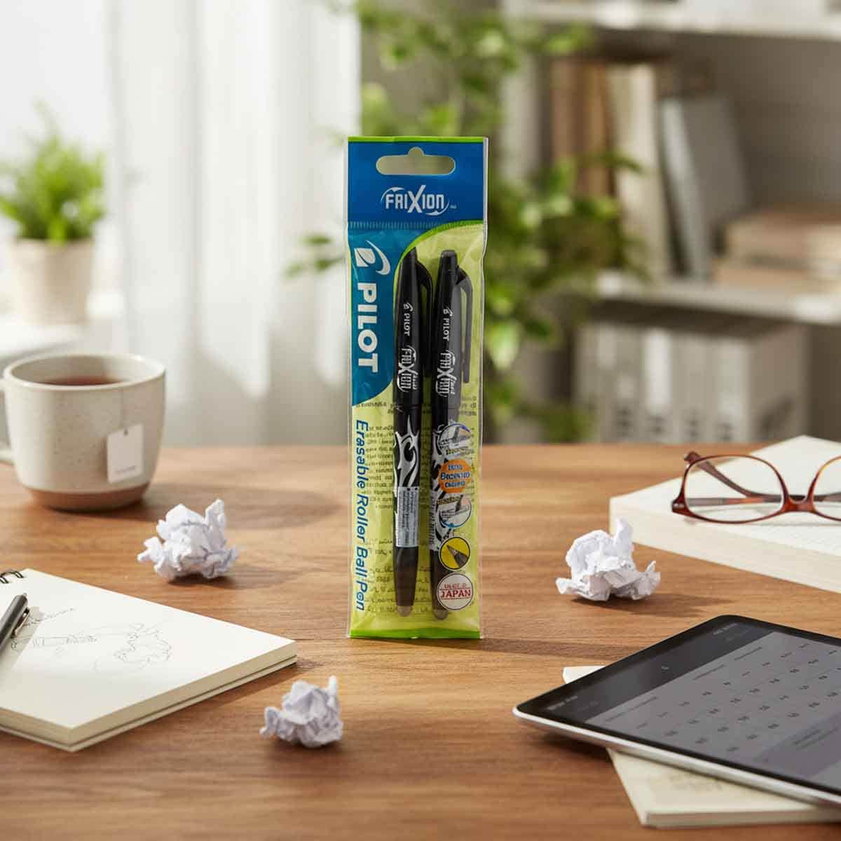 Pilot 2-Piece 0.7mm Frixion Black Erasable Pen Set