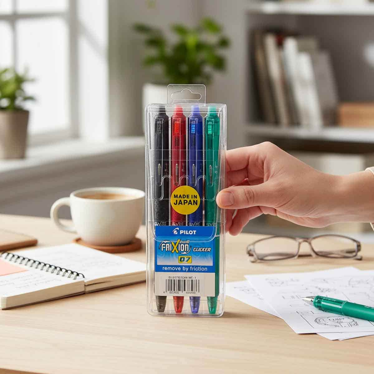 Pilot 4-Piece 0.7mm Frixion Ball Clicker Erasable Pen Set