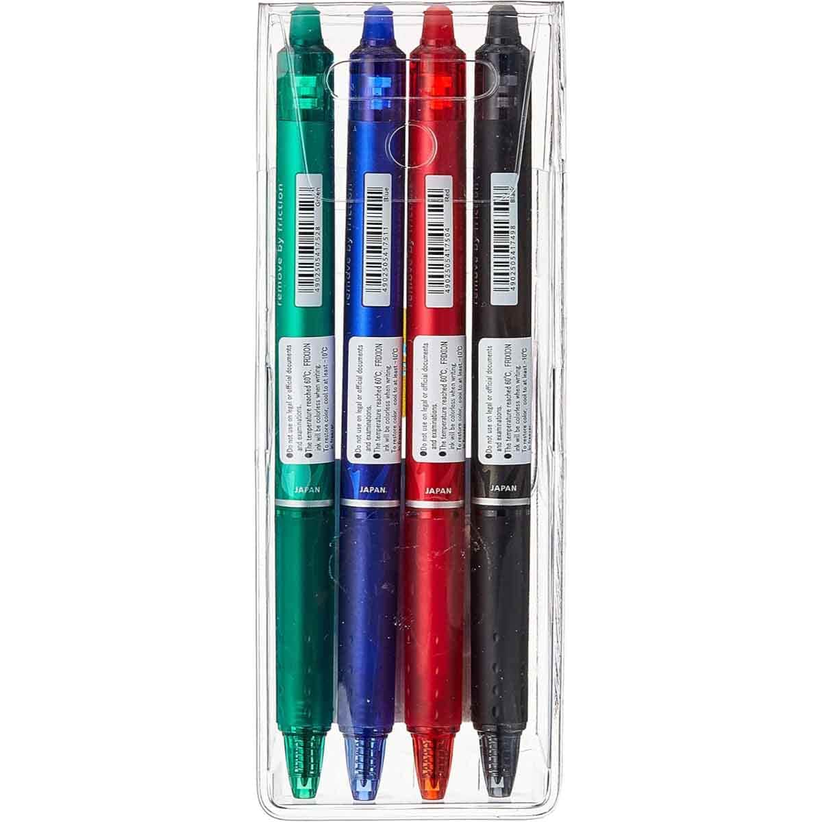 Pilot 4-Piece 0.7mm Frixion Ball Clicker Erasable Pen Set