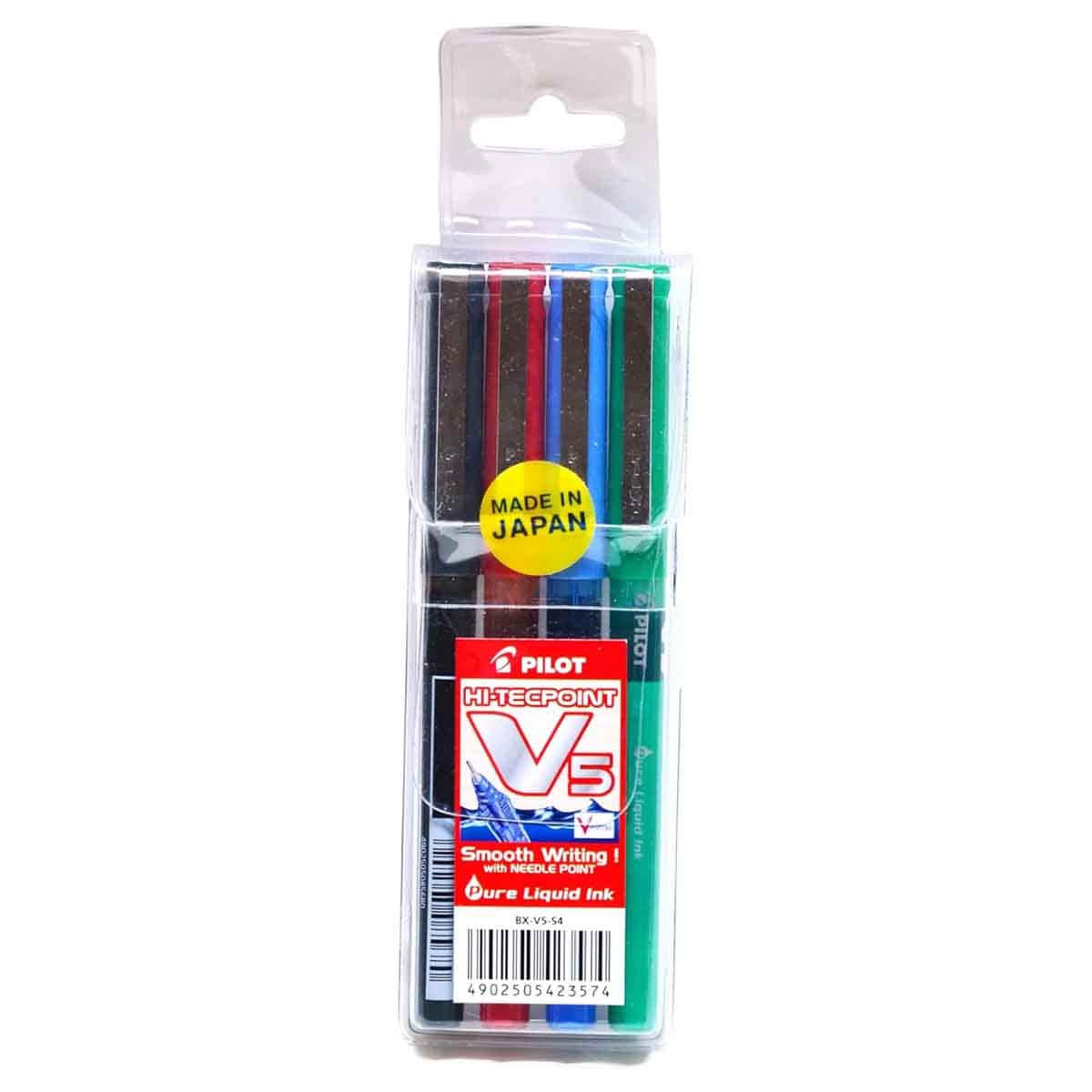 Pilot 4-Piece Hi-Tecpoint V5 Pen Set