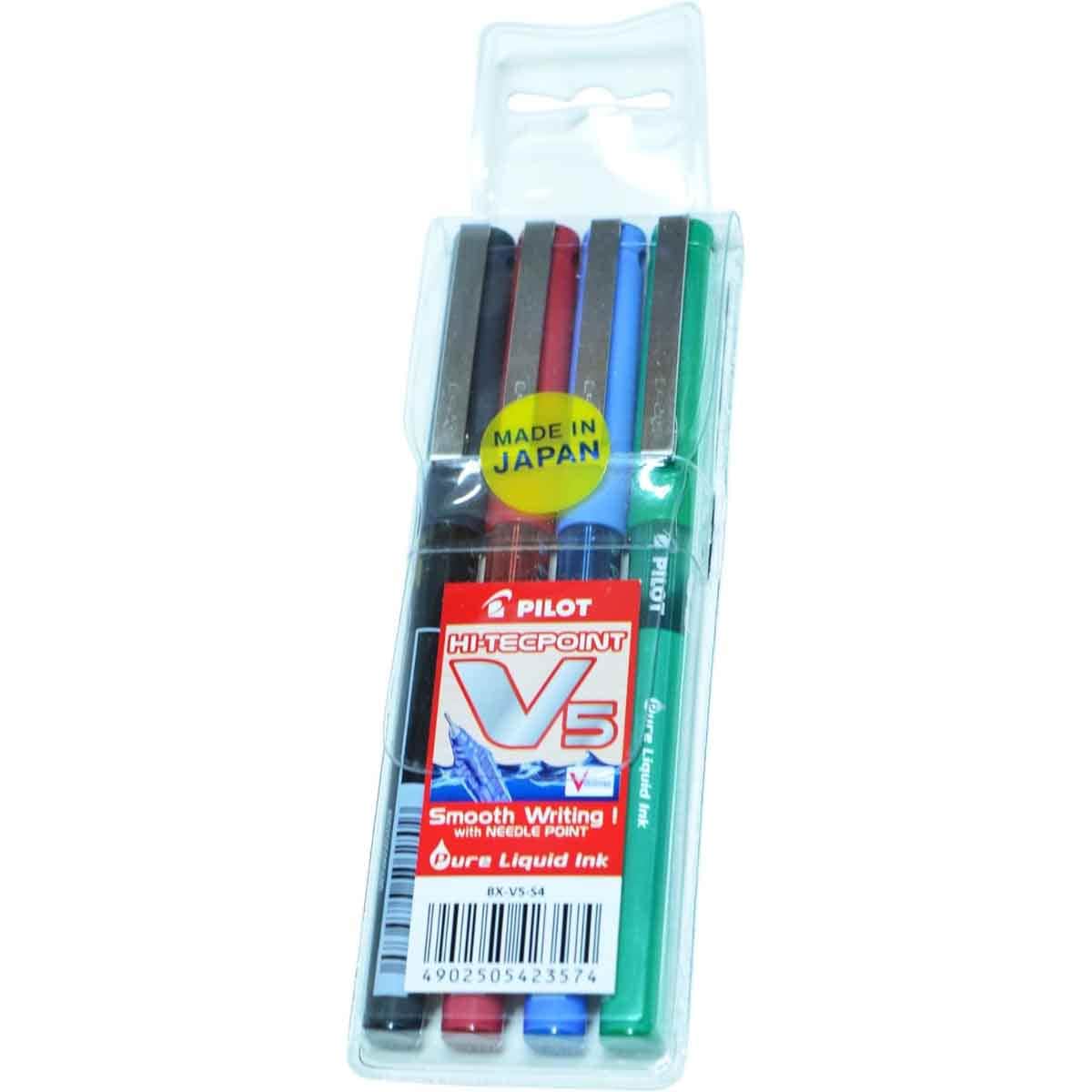 Pilot 4-Piece Hi-Tecpoint V5 Pen Set