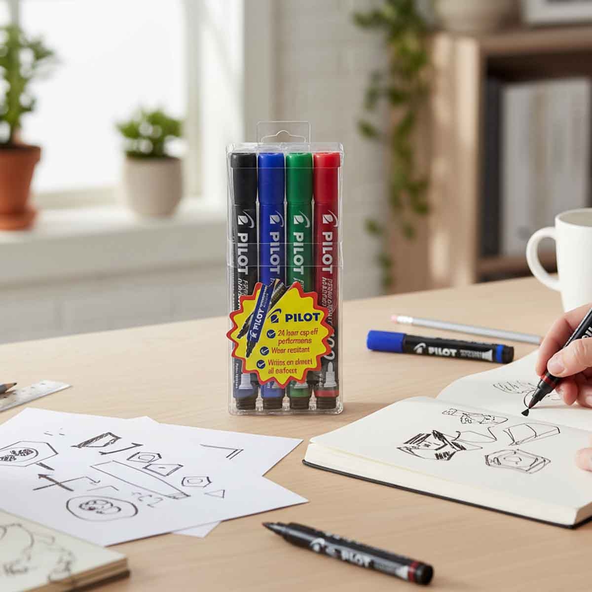 بايلوت مجموعة أقلام ماركر SCA-100-S4 عدد 4