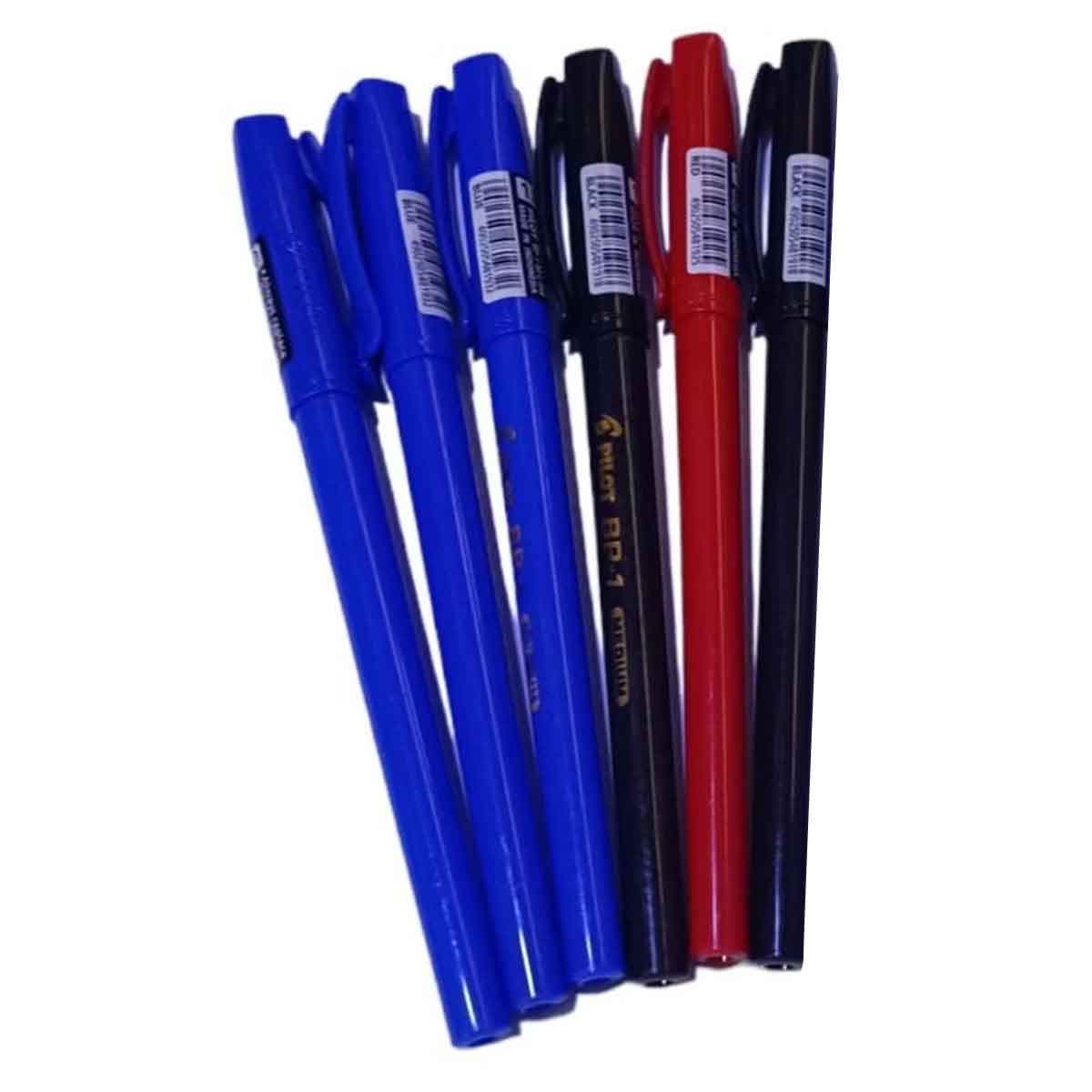Pilot 6-Piece 1.0mm BP-1 Ballpoint Pen Set