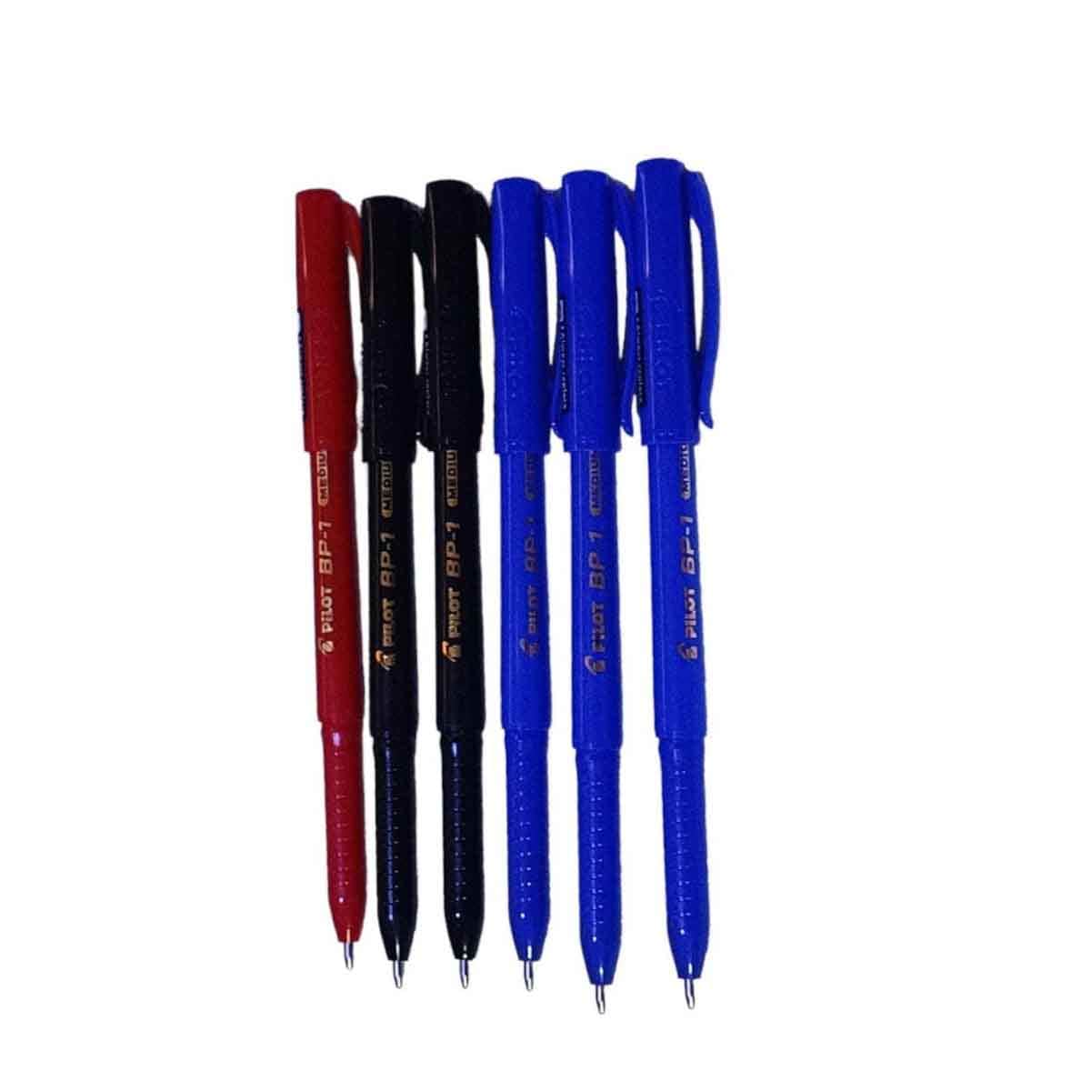 Pilot 6-Piece 1.0mm BP-1 Ballpoint Pen Set
