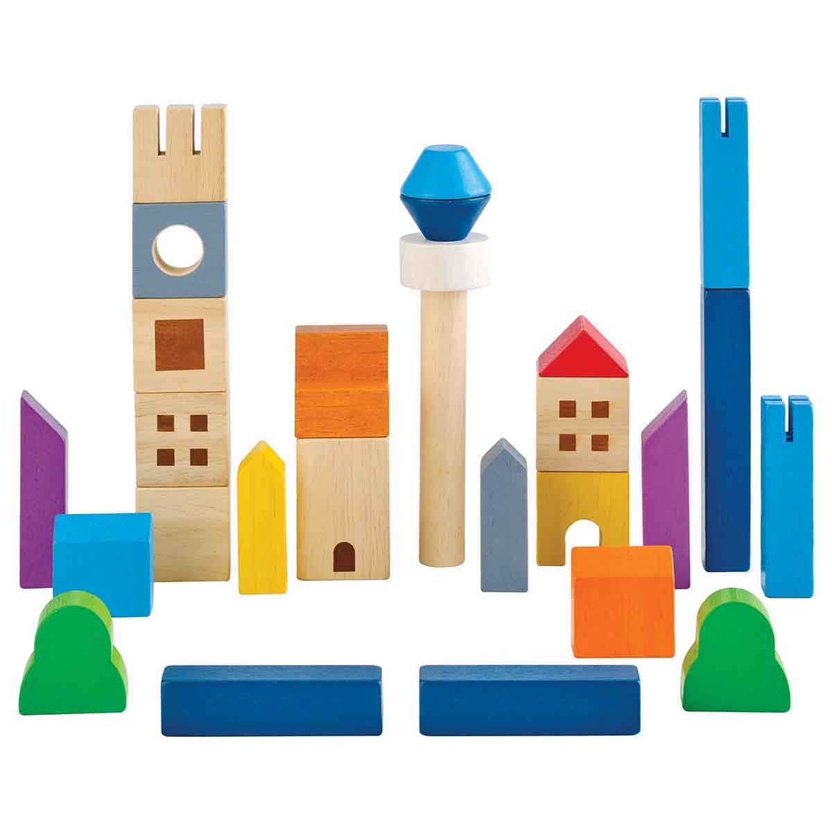 PlanToys Cityscape Blocks Toy Toddler, 0 - 2 Years