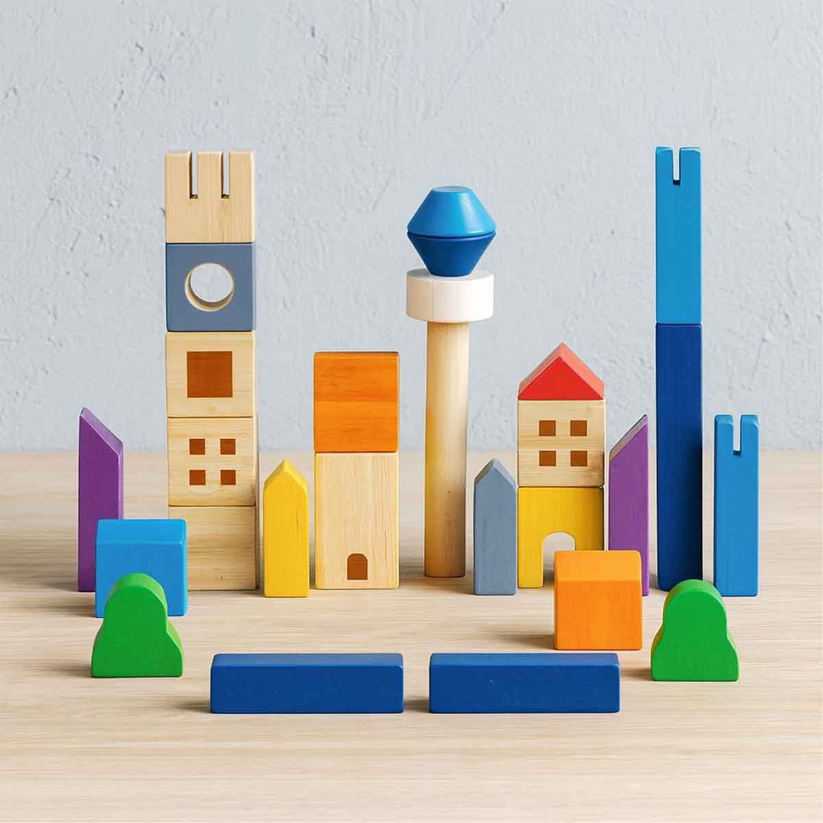 PlanToys Cityscape Blocks Toy Toddler, 0 - 2 Years