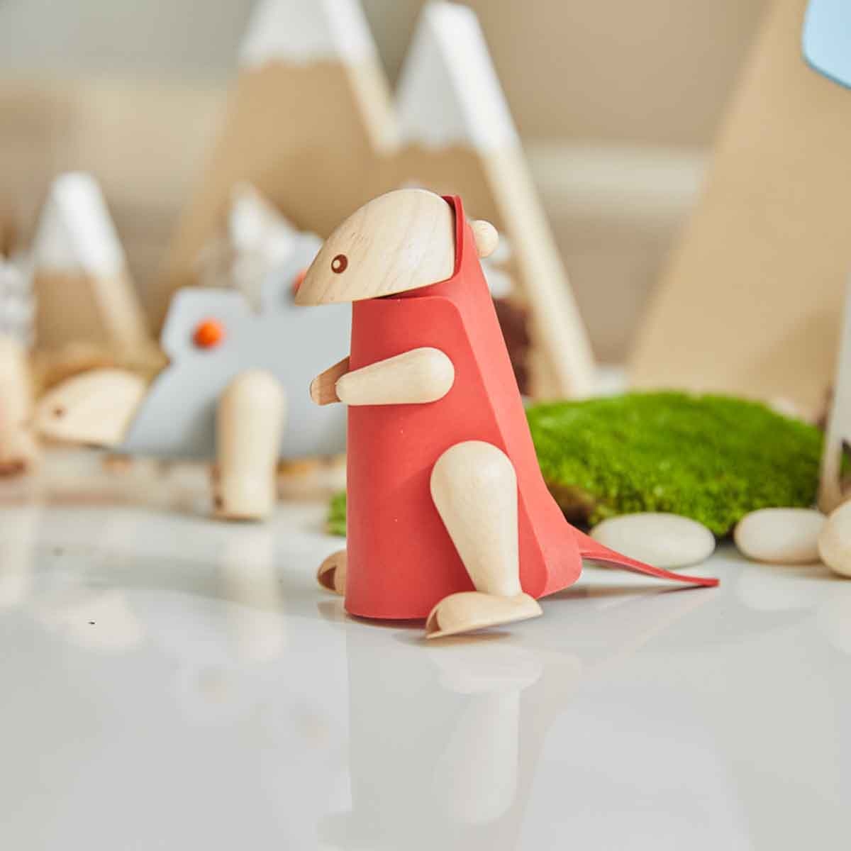 بلان تويز مجسم تيرانوصوروس خشبي افعلها بنفسك للجنسين 3 - 4 سنوات