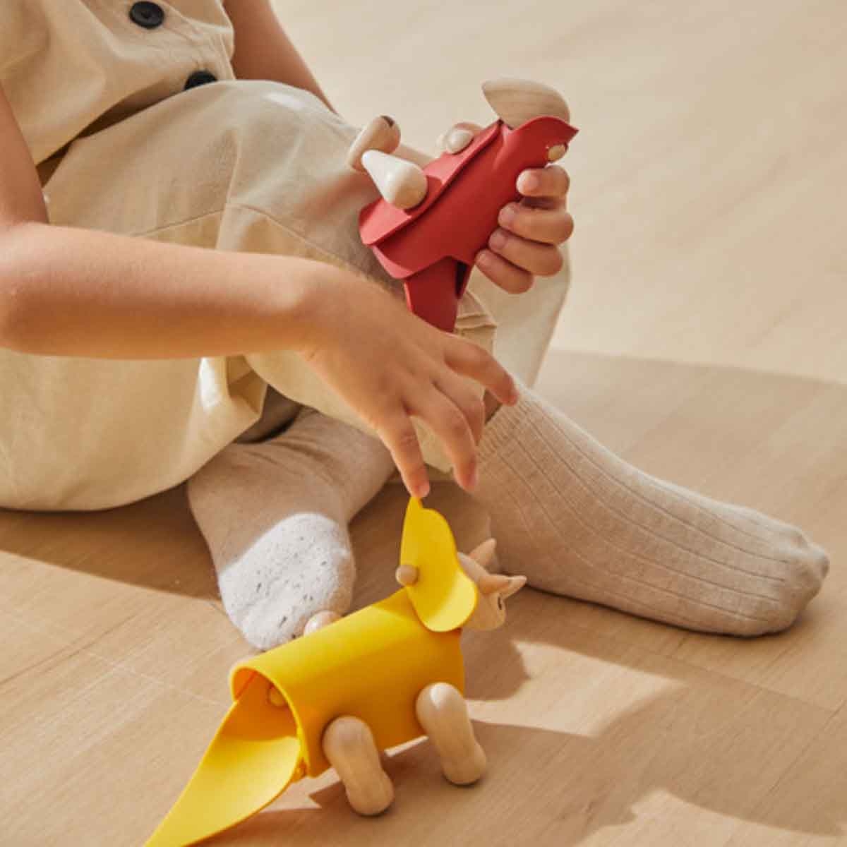 بلان تويز مجسم تيرانوصوروس خشبي افعلها بنفسك للجنسين 3 - 4 سنوات