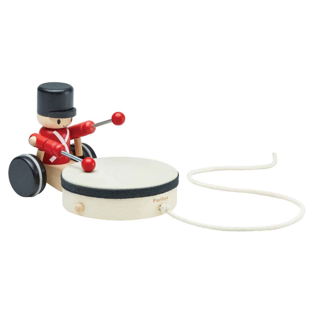 PlanToys Pull Along Drummer Toy Toddler, 0 - 2 Years