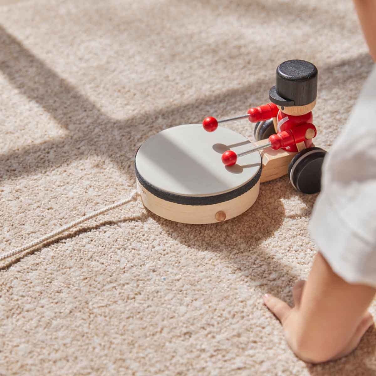 PlanToys Pull Along Drummer Toy Toddler, 0 - 2 Years