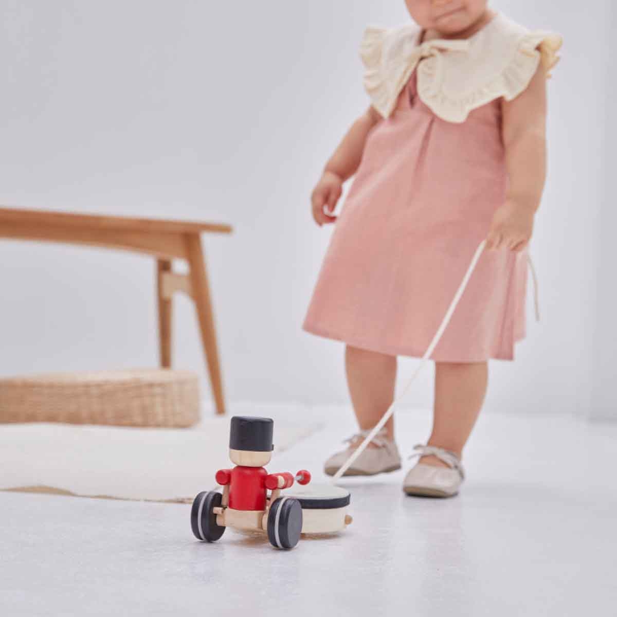 PlanToys Pull Along Drummer Toy Toddler, 0 - 2 Years