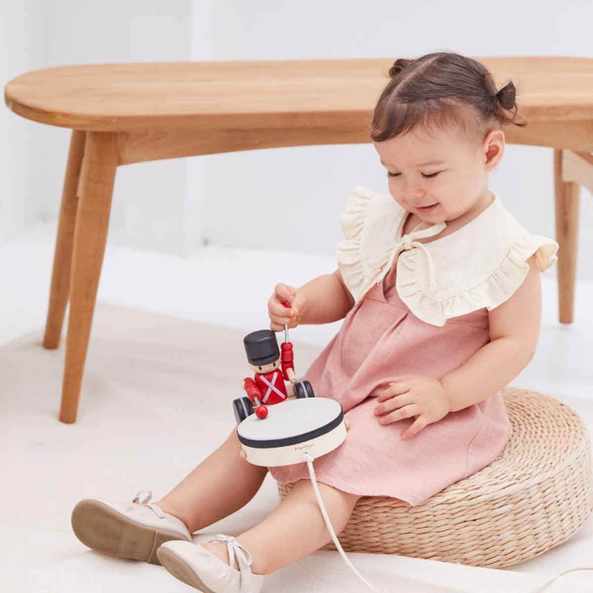 PlanToys Pull Along Drummer Toy Toddler, 0 - 2 Years