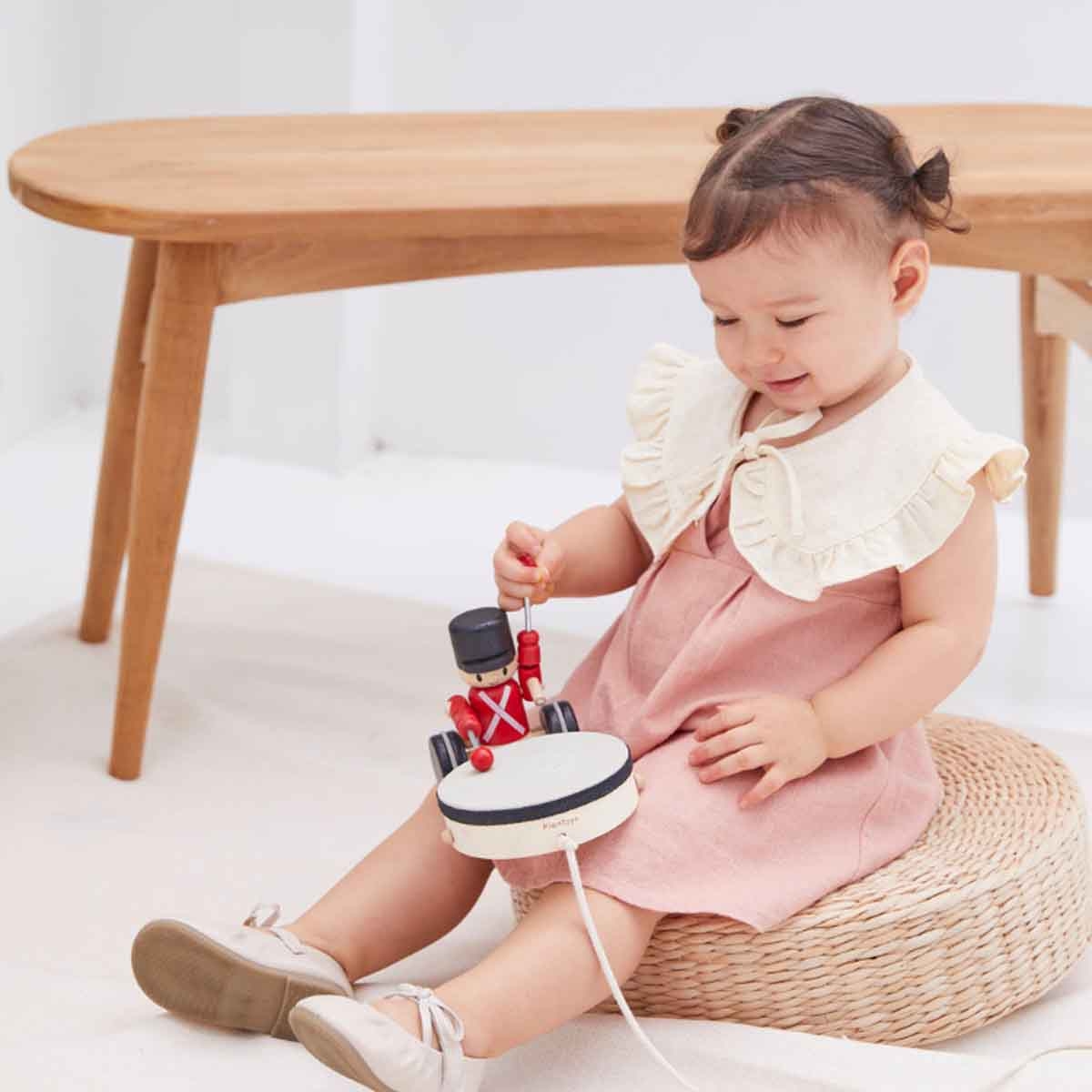 PlanToys Pull Along Drummer Toy Toddler, 0 - 2 Years