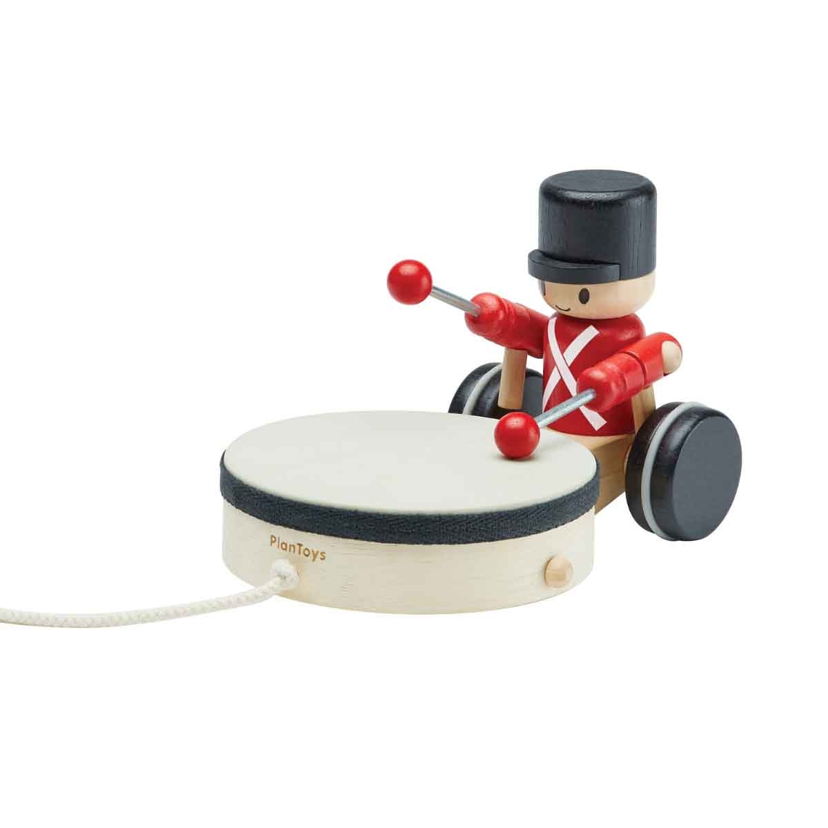 PlanToys Pull Along Drummer Toy Toddler, 0 - 2 Years