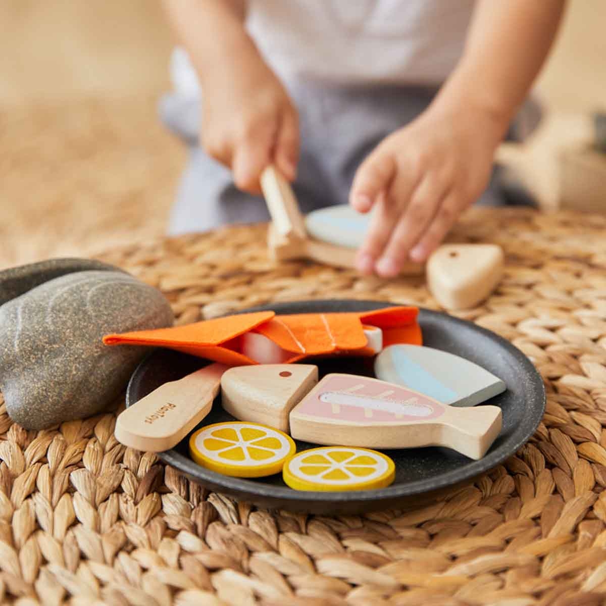 بلان تويز طبق مأكولات بحرية لألعاب المطبخ، للجنسين، من عمر 3 إلى 4 سنوات