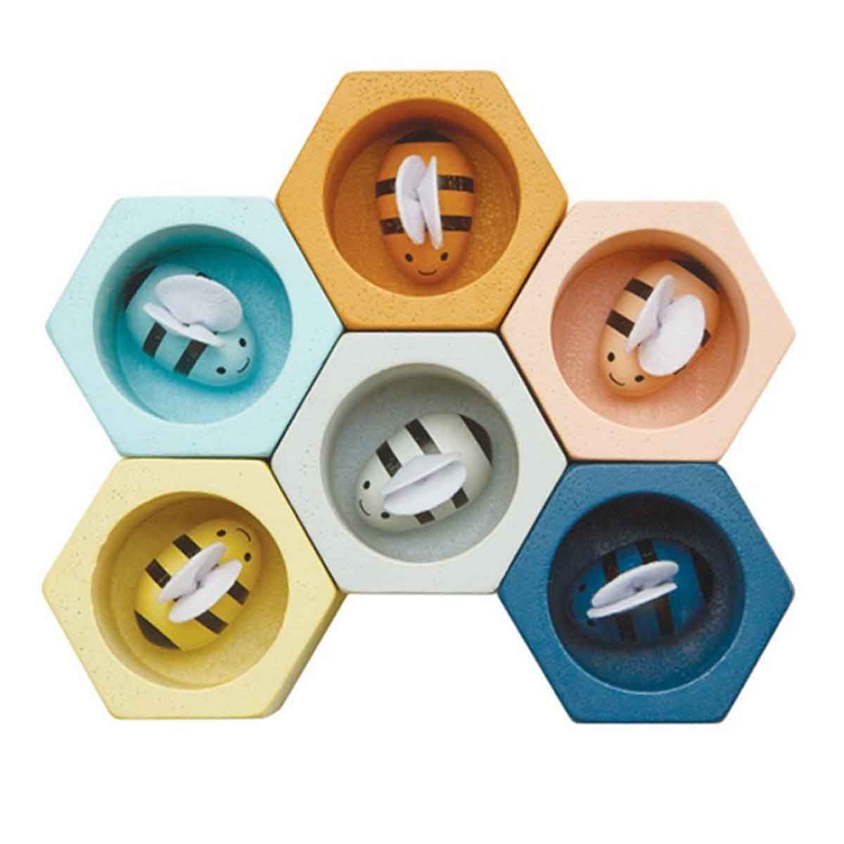 بلان تويز لعبة خلايا نحل وبستان خشبية من مكعبات للجنسين 3 - 4 سنوات