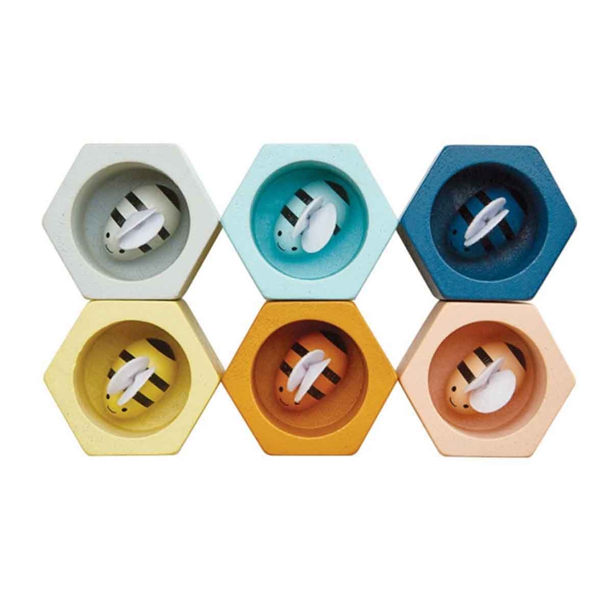 بلان تويز لعبة خلايا نحل وبستان خشبية من مكعبات للجنسين 3 - 4 سنوات