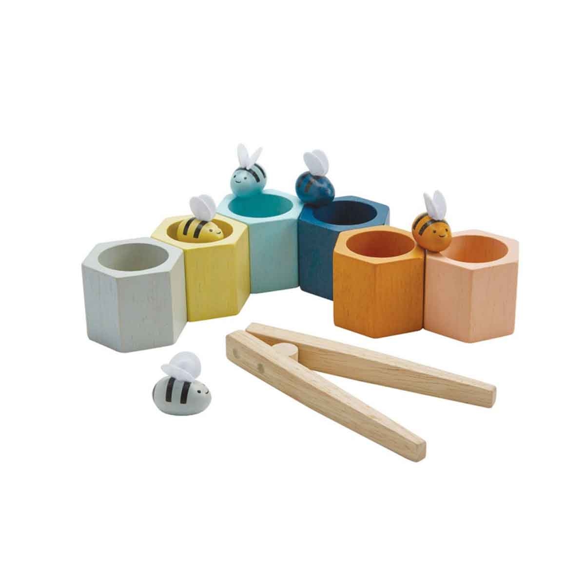 بلان تويز لعبة خلايا نحل وبستان خشبية من مكعبات للجنسين 3 - 4 سنوات