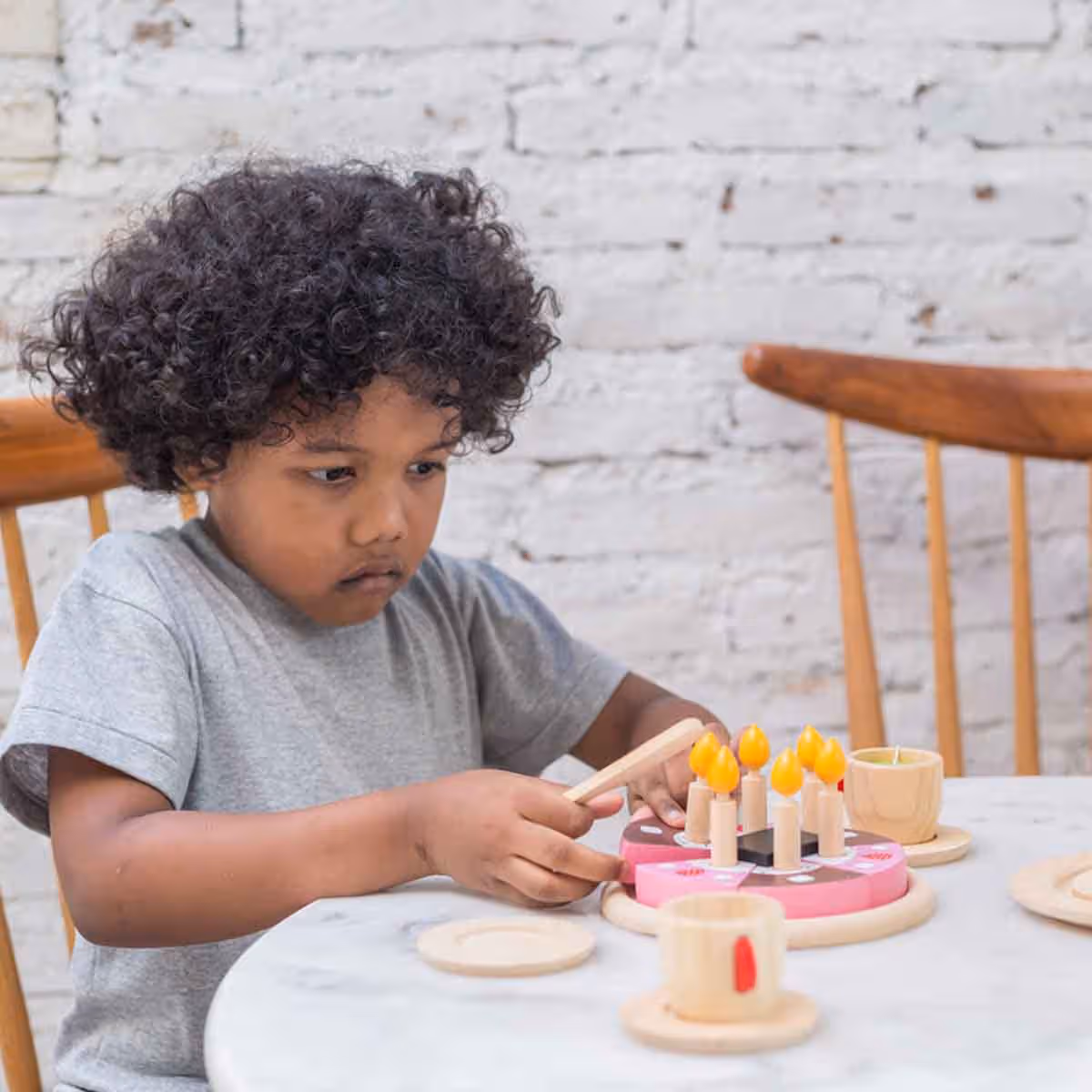 PlanToys Wooden Birthday Cake Set Unisex, 3-4 Years
