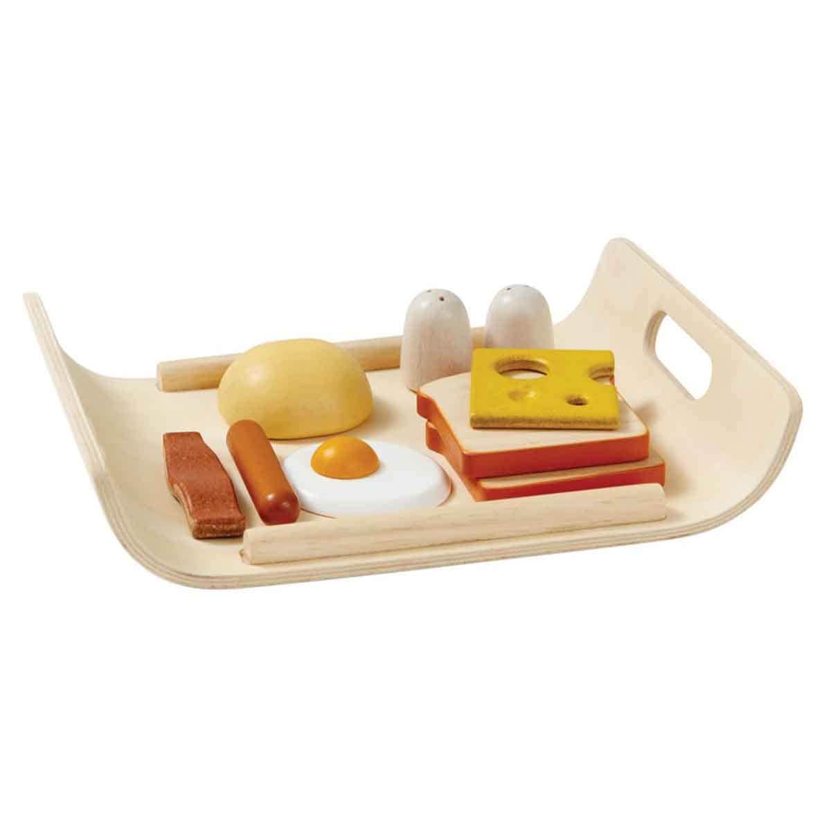 PlanToys Wooden Breakfast Menu Play Kitchen Toys Unisex, 3-4 Years