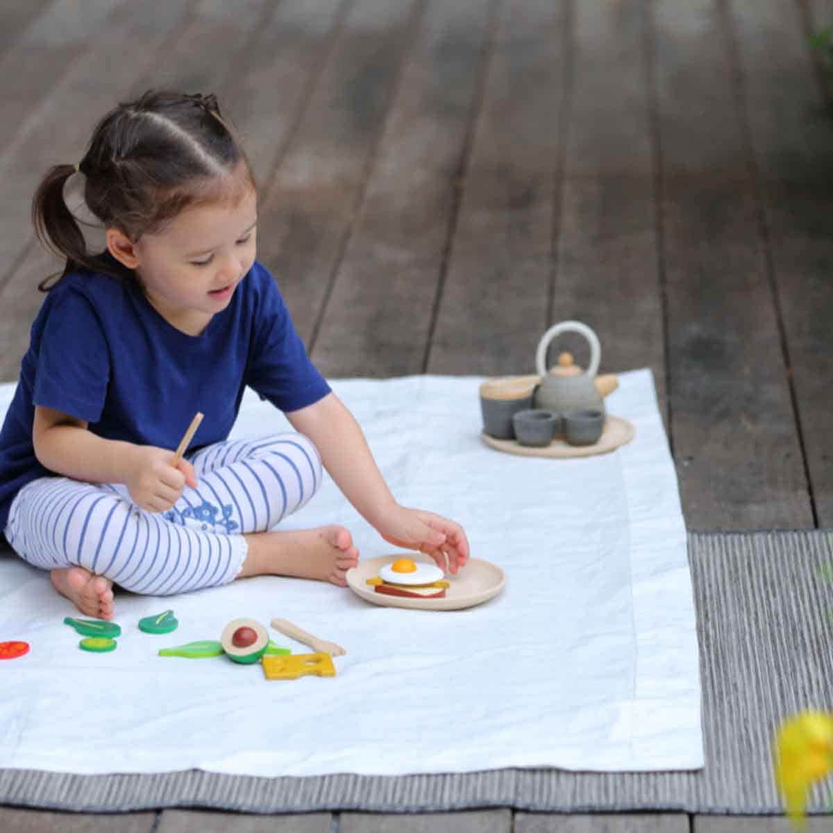 PlanToys Wooden Breakfast Set Unisex, 3-4 Years