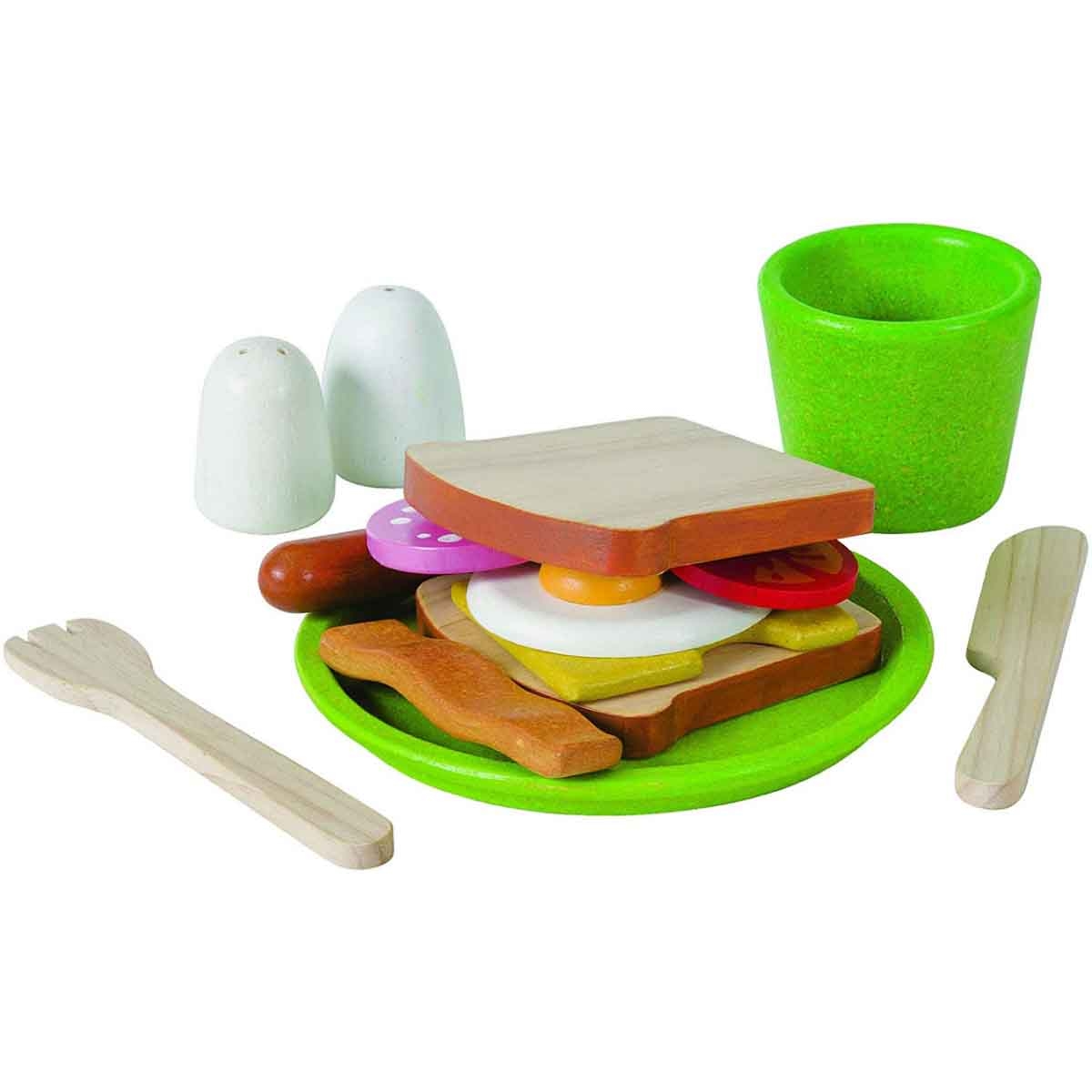 PlanToys Wooden Breakfast Set Unisex, 3-4 Years