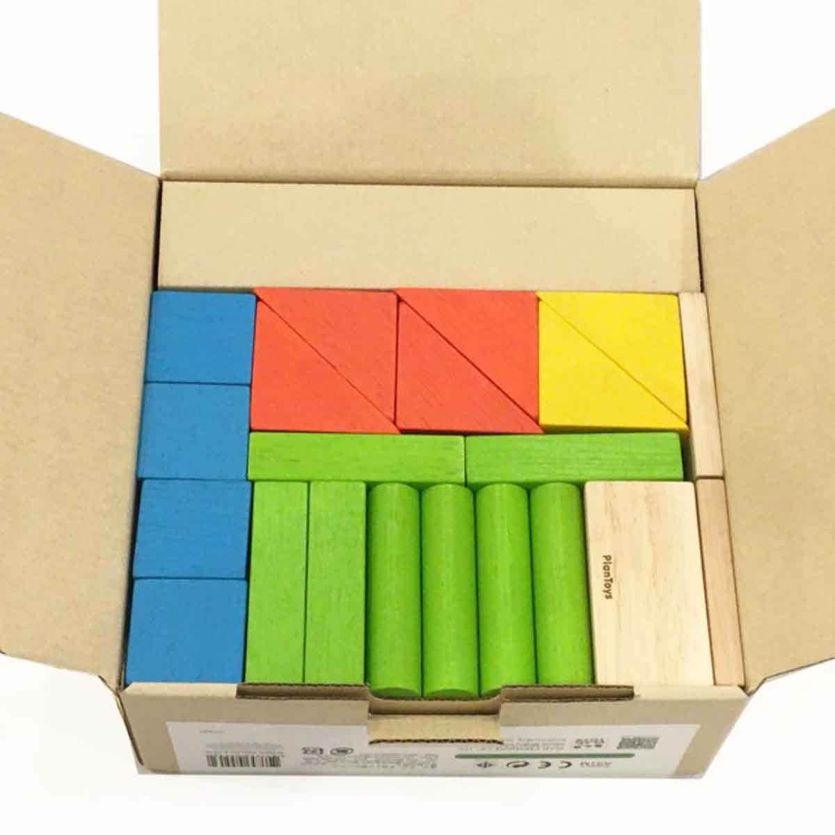 PlanToys Wooden Colorful 40-Piece Blocks Set Unisex, 3-4 Years
