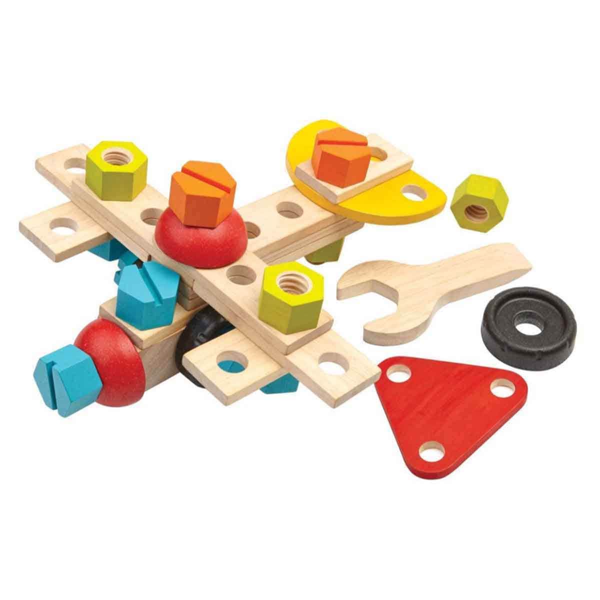 PlanToys Wooden Construction Blocks Set Unisex, 3-4 Years