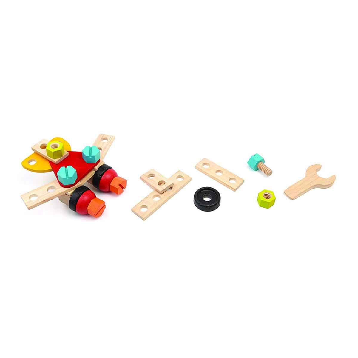 PlanToys Wooden Construction Blocks Set Unisex, 3-4 Years