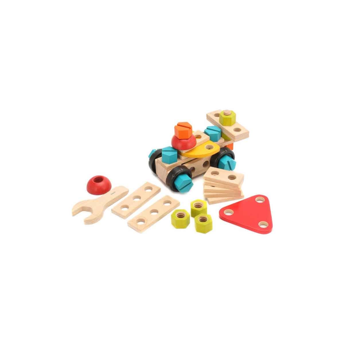 PlanToys Wooden Construction Blocks Set Unisex, 3-4 Years