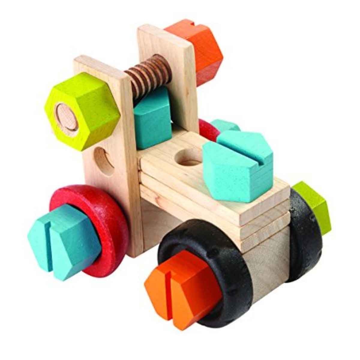 PlanToys Wooden Construction Blocks Set Unisex, 3-4 Years