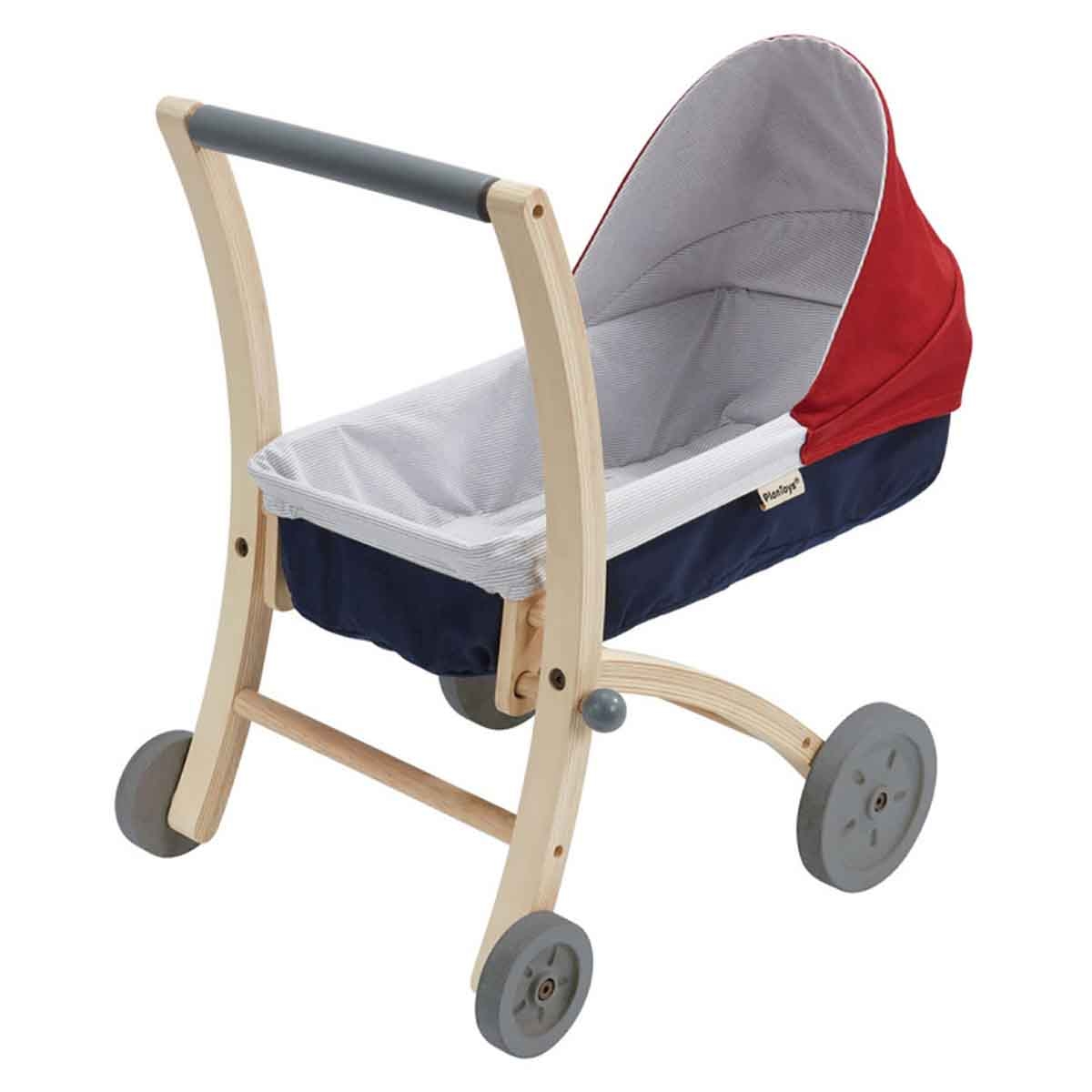 PlanToys Wooden Doll Stroller Unisex, 3-4 Years