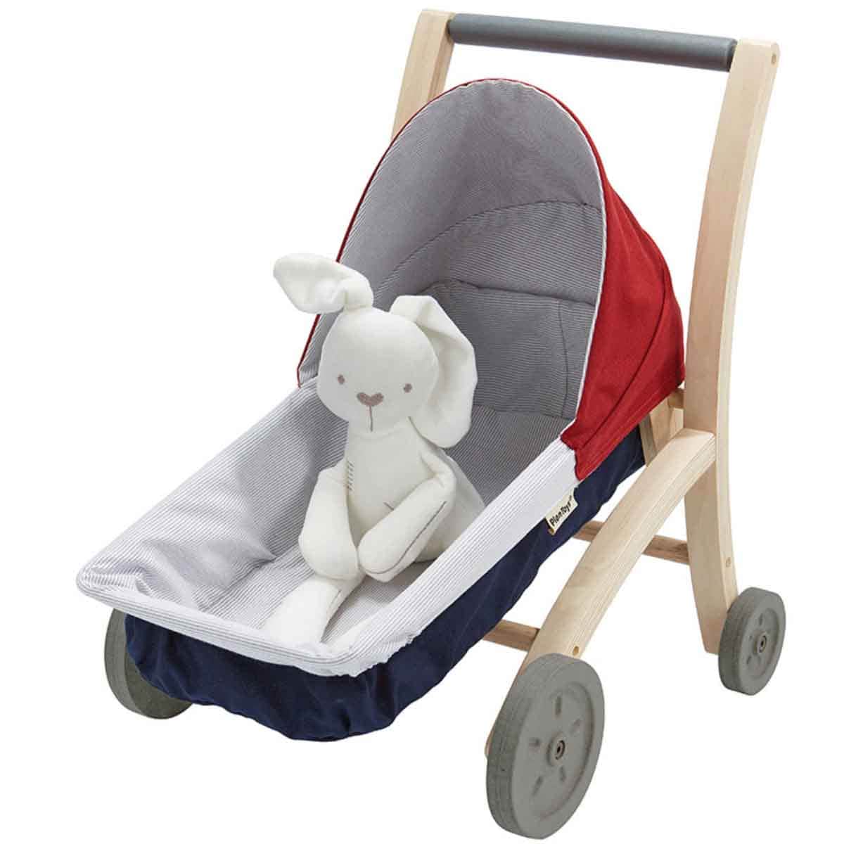 PlanToys Wooden Doll Stroller Unisex, 3-4 Years